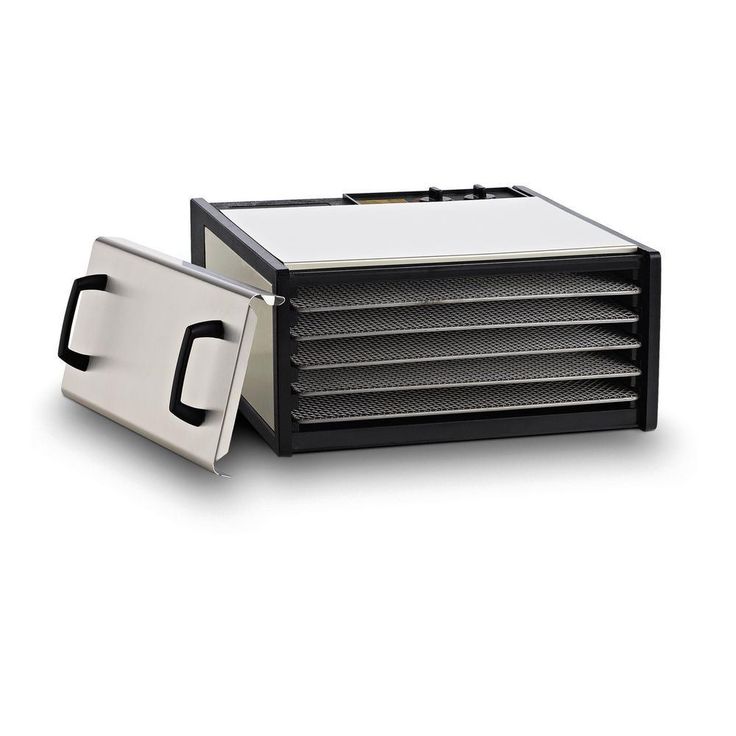 5-Tray Silver Electric Food Dehydrator Features 26-Hour Timer Temperature Settings and Automatic Shut Off