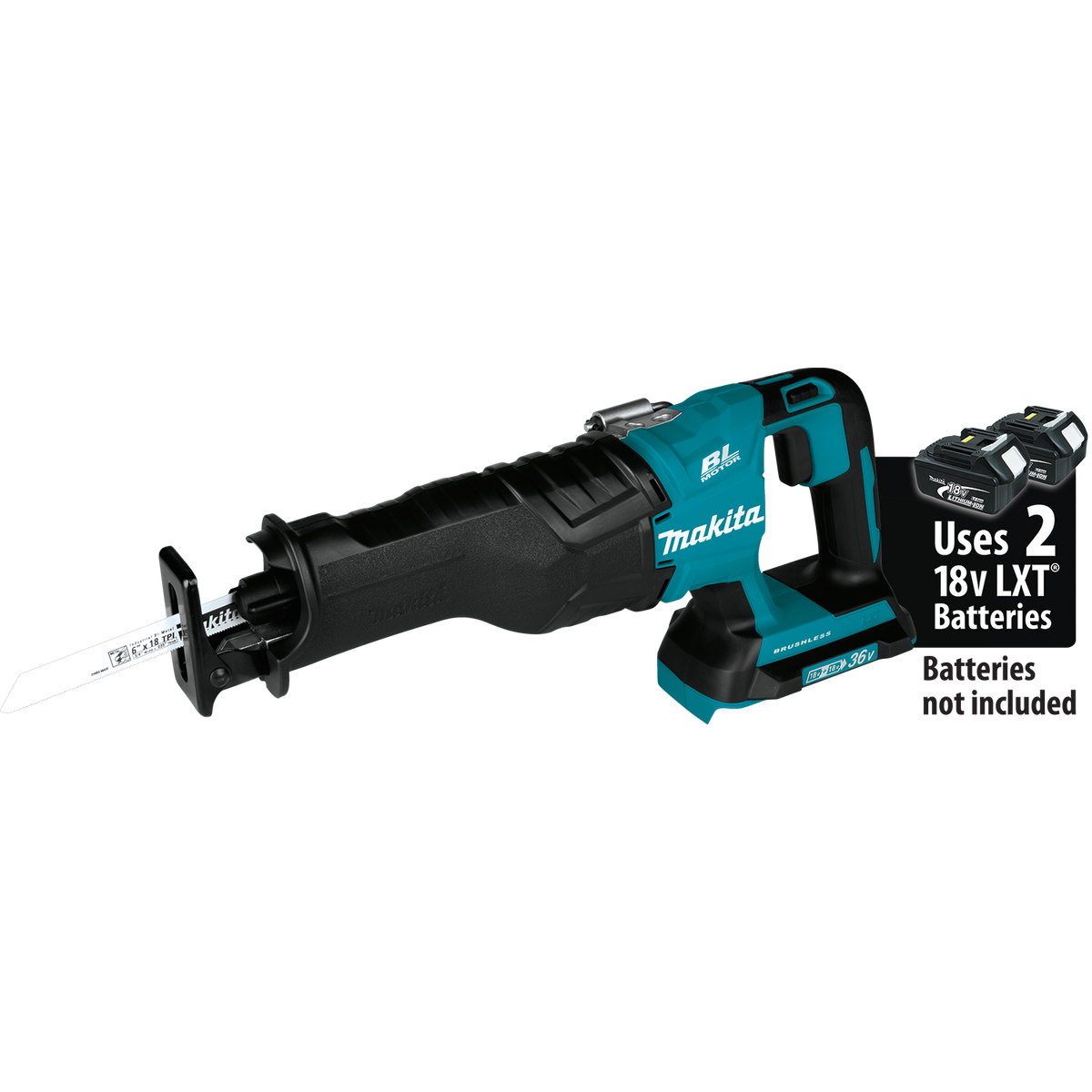 Makita 18V X2 (36V) LXT Lithium‑Ion Brushless Cordless Reciprocating Saw, Tool Only (XRJ06Z)