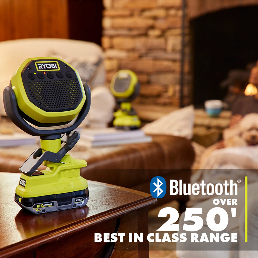RYOBI ONE+ 18V Cordless VERSE Clamp Speaker 2-Pack (Tools Only)