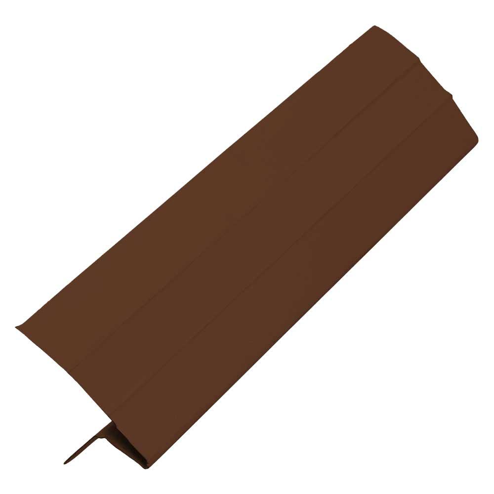 1-1/2 in. x 1 in. x 10 ft. Aluminum Eave Drip Flashing in Brown