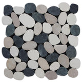 Cruz Bay Sliced Pebble Tile River Grey 11-1/2 in. x 11-1/2 in. x 9.5 mm Mesh-Mounted Mosaic Tile (10.12 sq. ft. / case)