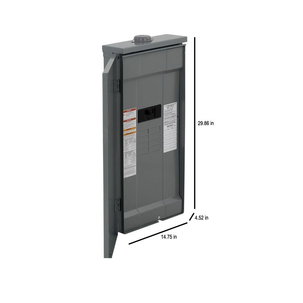 Homeline 200 Amp 8-Space 16-Circuit Outdoor Main Breaker Load Center with Feed-Thru Lug - Super Arbor
