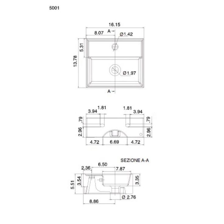 Nameeks ML Wall Mounted Sink in White