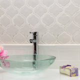Divine Arabesque Glacier White 10 in. x 12 in. Glazed Ceramic Mosaic Tile (0.80 Sq. Ft. / Sheet)