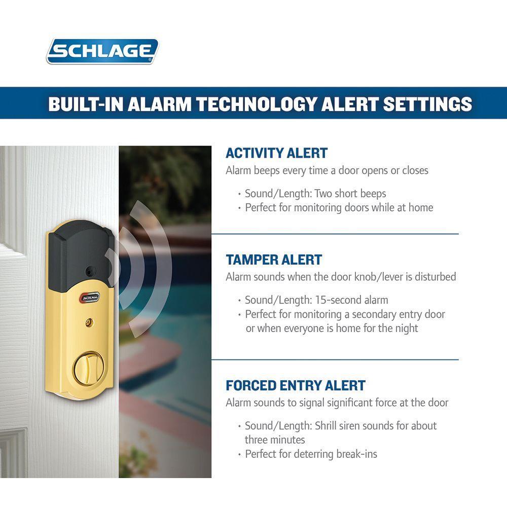 Camelot Bright Brass Connect Smart Door Lock with Alarm - Super Arbor