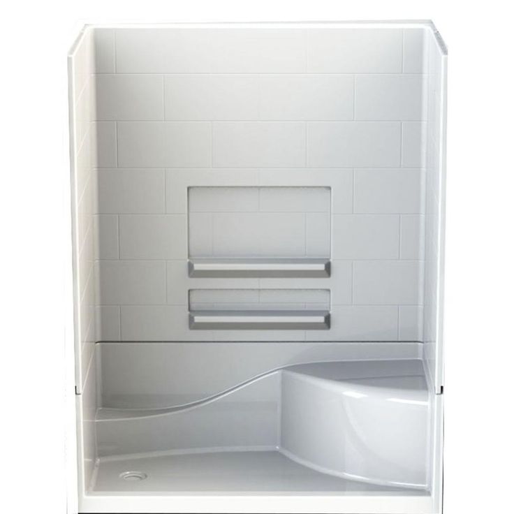 Varia Subway 30 in. x 60 in x 76 in. 4 -pc AcrylX Acrylic Finished Shower Stall w/Right Drain & Left Seat in White