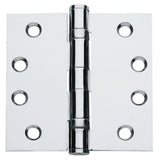4.5 in. x 4.5 in. Brushed Chrome Ball Bearing Non-Removable Pin Steel Hinge (Set of 3) - Super Arbor