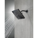 3-Spray 7.6 in. Single Wall Mount Fixed Rain H2Okinetic Shower Head in Matte Black - Super Arbor