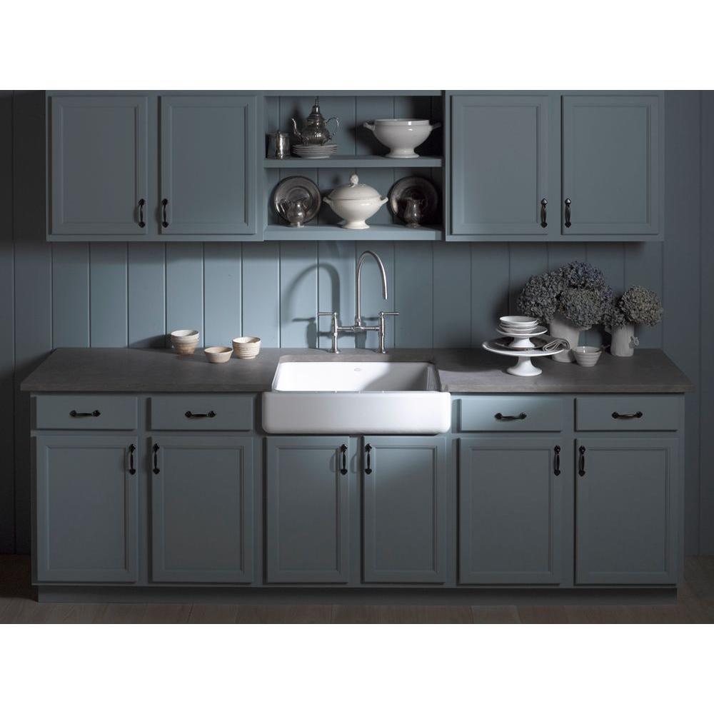 Whitehaven Farmhouse Apron Front Self-Trimming Cast Iron 30 in. Single Bowl Kitchen Sink in White - Super Arbor