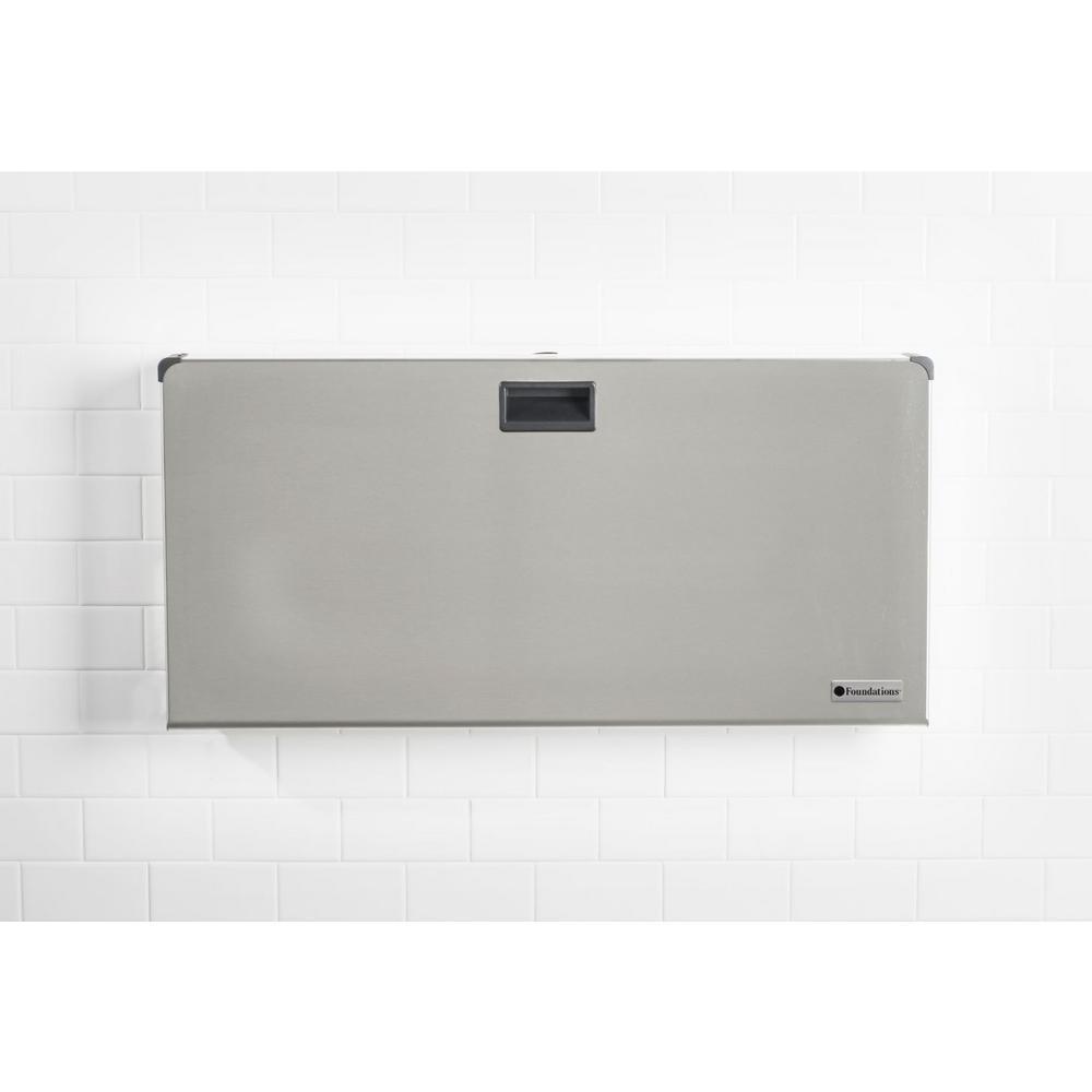 Horizontal Surface Mount Frameless Stainless Steel Baby Changing Station - Super Arbor