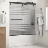 Simplicity 60 x 59-1/4 in. Frameless Mod Soft-Close Sliding Bathtub Door in Chrome with 1/4 in. (6mm) Clear Glass - Super Arbor