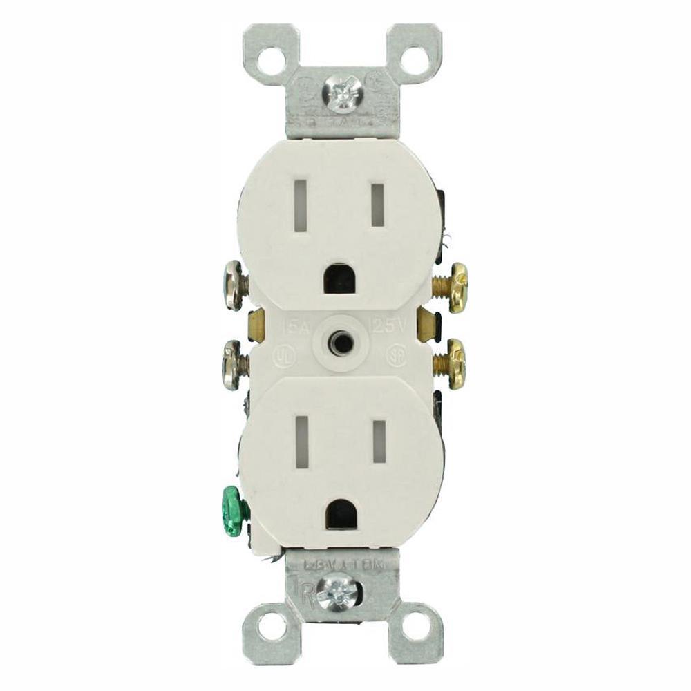 15 Amp Tamper-Resistant Duplex Outlet, White - Super Arbor