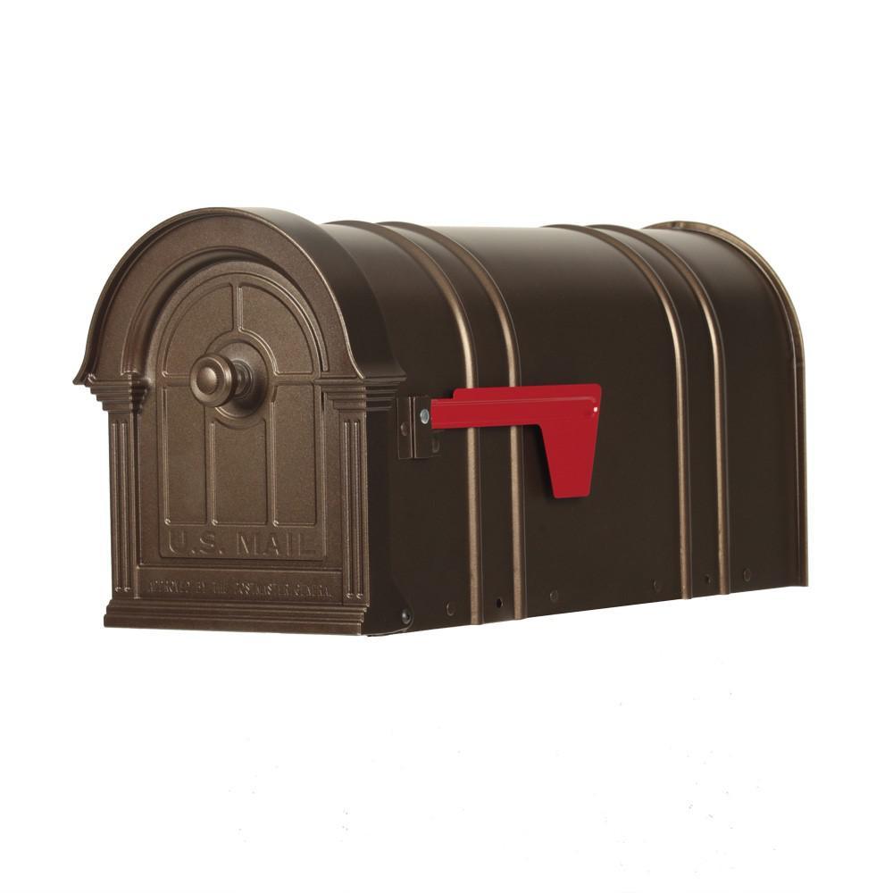 Manchester Steel and Aluminum White Post Mount Mailbox - Super Arbor