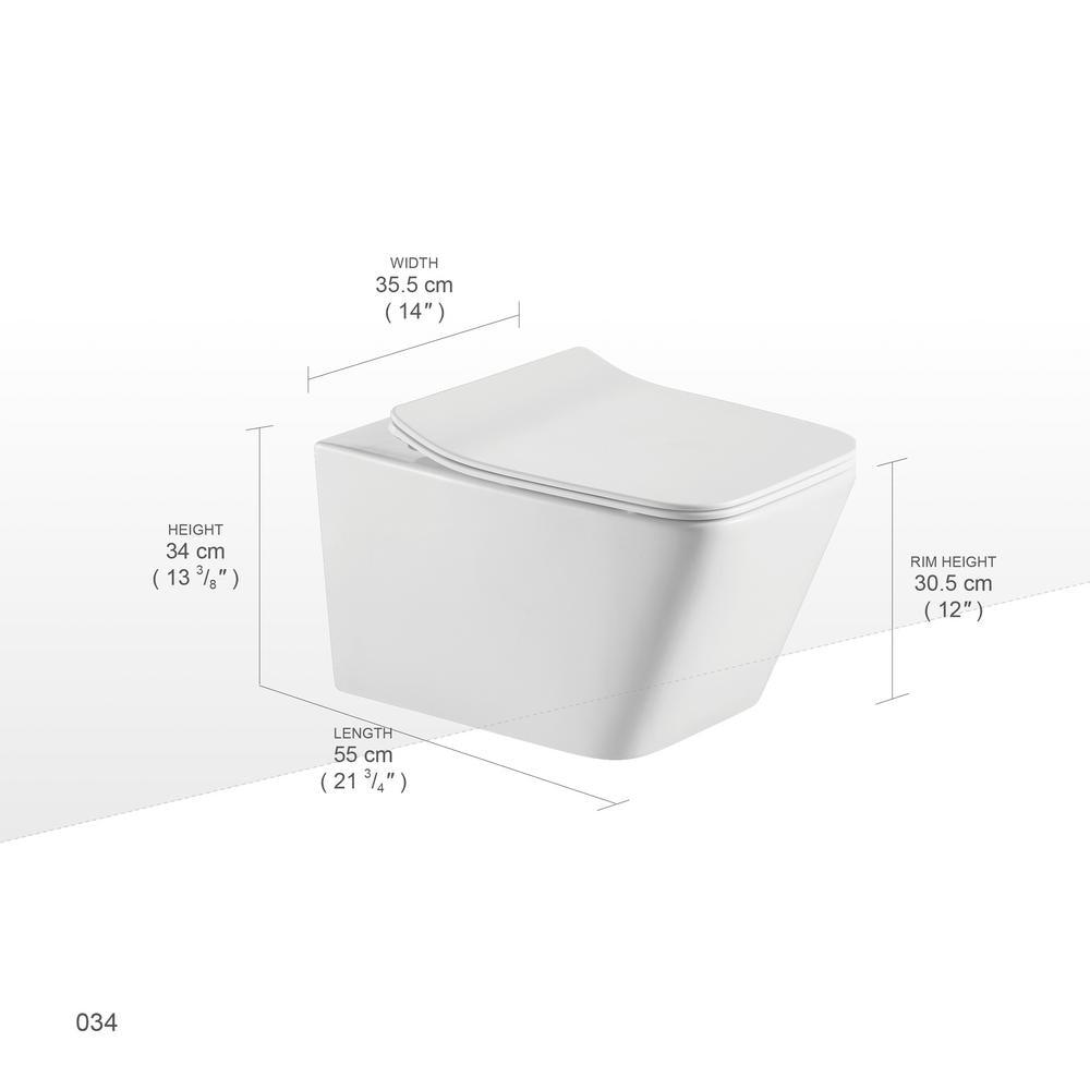 Wall-Hung 1-Piece 1.6 GPF/0.8 GPF High Efficiency Dual Flush Round Bowl Toilet in White Skirted All-in-One Seat Included - Super Arbor