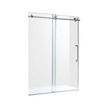 Leon 60 in. x 76 in. Frameless Sliding Shower Door in Brushed Nickel with Handle - Super Arbor