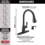 Charmaine Single-Handle Pull-Down Sprayer Kitchen Faucet with Touch2O and ShieldSpray Technologies in Venetian Bronze - Super Arbor
