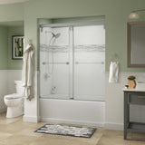 Crestfield 60 in. x 59-1/4 in. Mod Semi-Frameless Sliding Bathtub Door in Nickel and 1/4 in. (6mm) Clear Glass - Super Arbor
