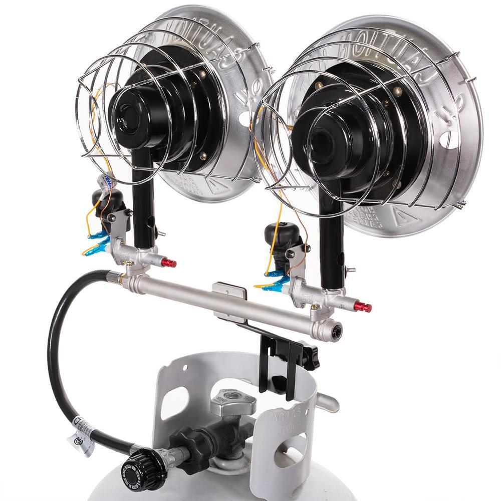 30,000 BTU Radiant Dual Burner Tank Top Propane Portable Heater with Adjustable Burner Head - Super Arbor