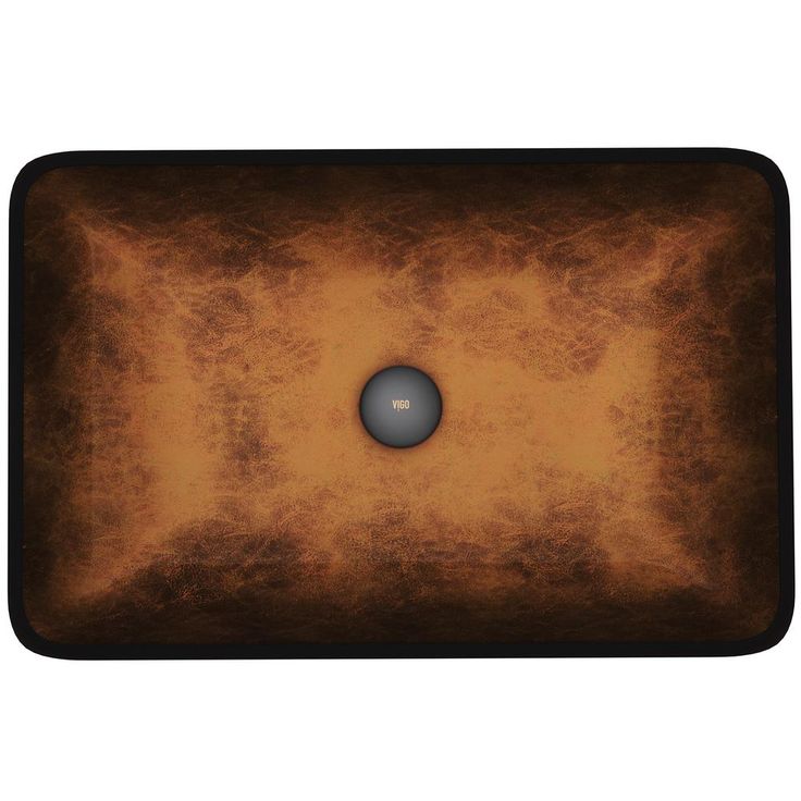 VIGO Russet Handmade Glass Rectangle Vessel Bathroom Sink in Rich Chocolate Brown