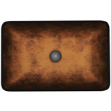 VIGO Russet Handmade Glass Rectangle Vessel Bathroom Sink in Rich Chocolate Brown