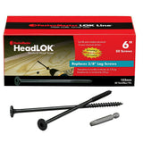 HeadLok 3/16 in. 6 in. Star Drive, Flat Head Heavy Duty Wood Deck Screw Fastener (50-Pack) - Super Arbor