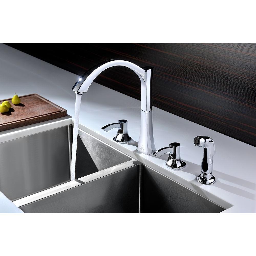 Soave Series 2-Handle Standard Kitchen Faucet in Polished Chrome - Super Arbor