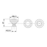 1-3/16 in. (30 mm) Clear, Chrome Contemporary Metal, Crystal and Glass Cabinet Knob - Super Arbor