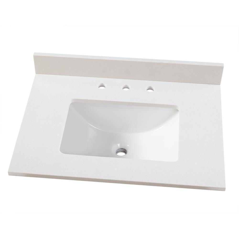 49 in. W Marble Vanity Top in Carrara - Super Arbor