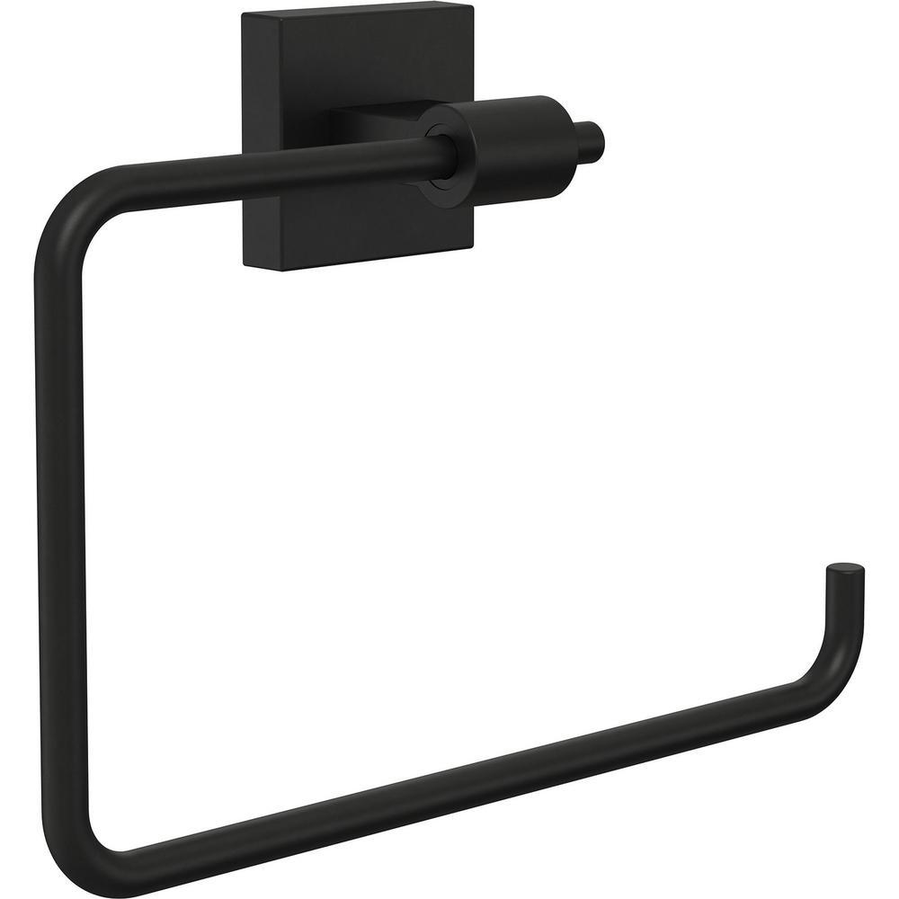 Maxted 3-Piece Bath Hardware Set with Towel Ring, Toilet Paper Holder and 24 in. Towel Bar in Matte Black - Super Arbor