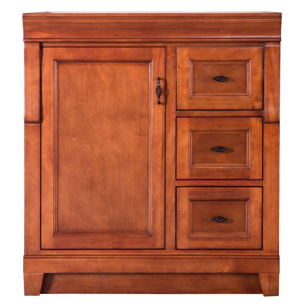 Naples 30 in. W 21.63 in. D Vanity Cabinet Only in Warm Cinnamon with Left Hand Drawers - Super Arbor