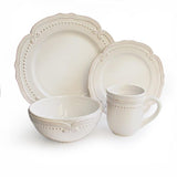 16-Piece Solid White Stone Dinnerware Set (Service for 4)