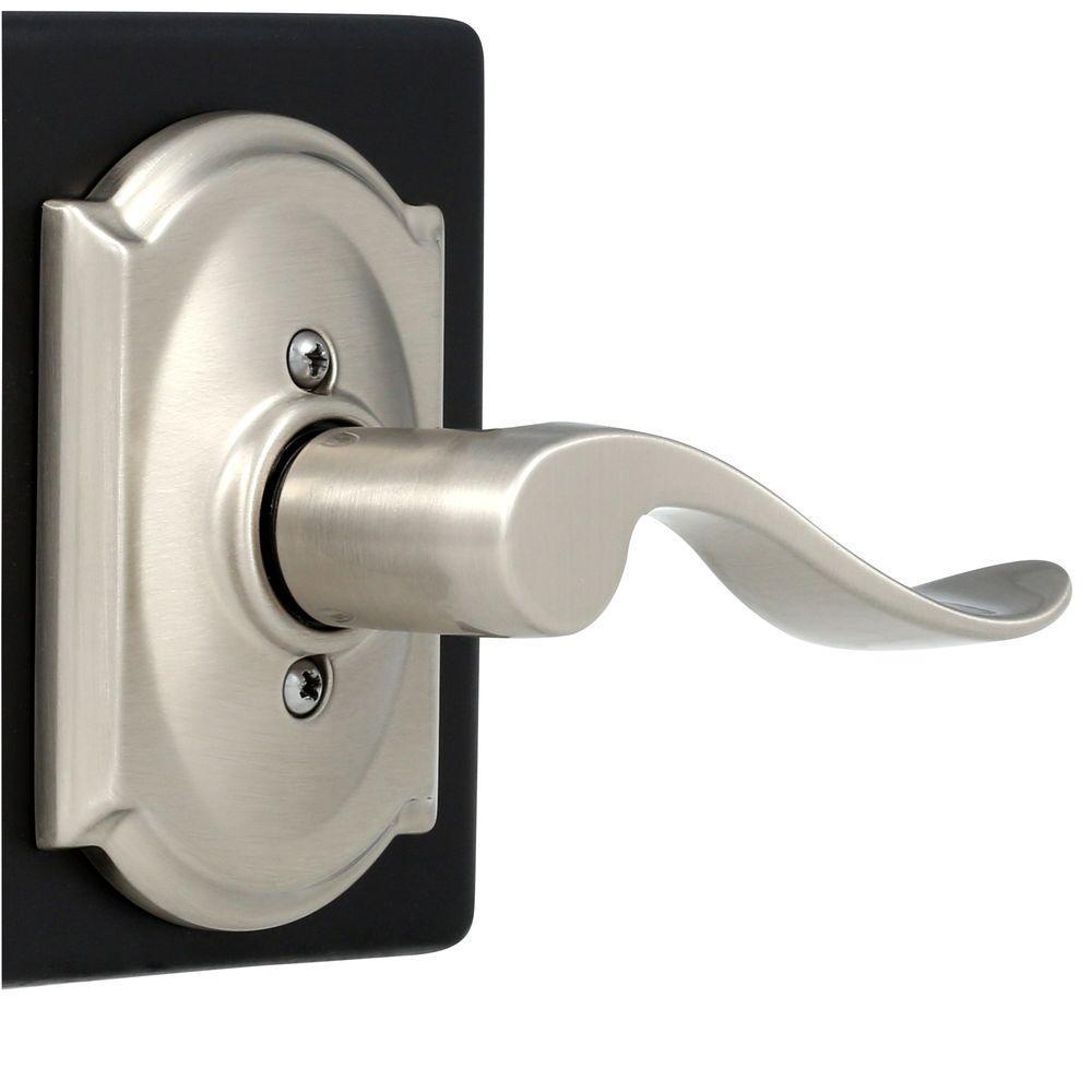 Accent Satin Nickel Passage Hall/Closet Door Lever with Camelot Trim - Super Arbor
