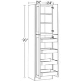 Home Decorators Collection Washington 24 in. W x 24 in. D x 90 in. H Assembled Plywood Pantry Kitchen Cabinet in Oak with Soft Close Doors