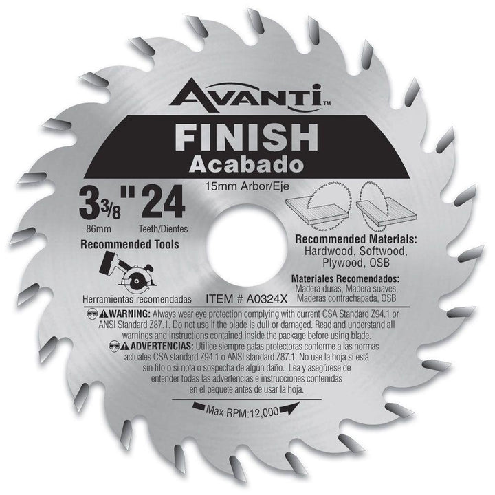 3-3/8 in. x 24-Teeth Finish Saw Blade - Super Arbor
