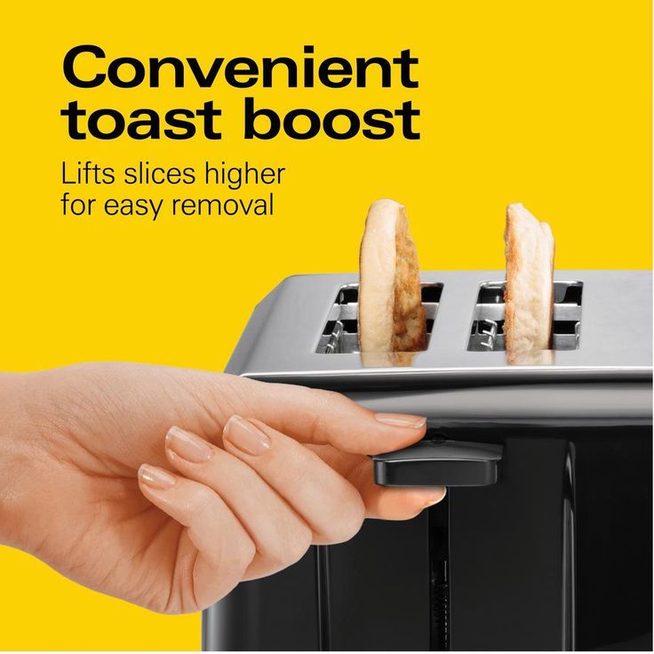 4-Slice Black Wide Slot Toaster