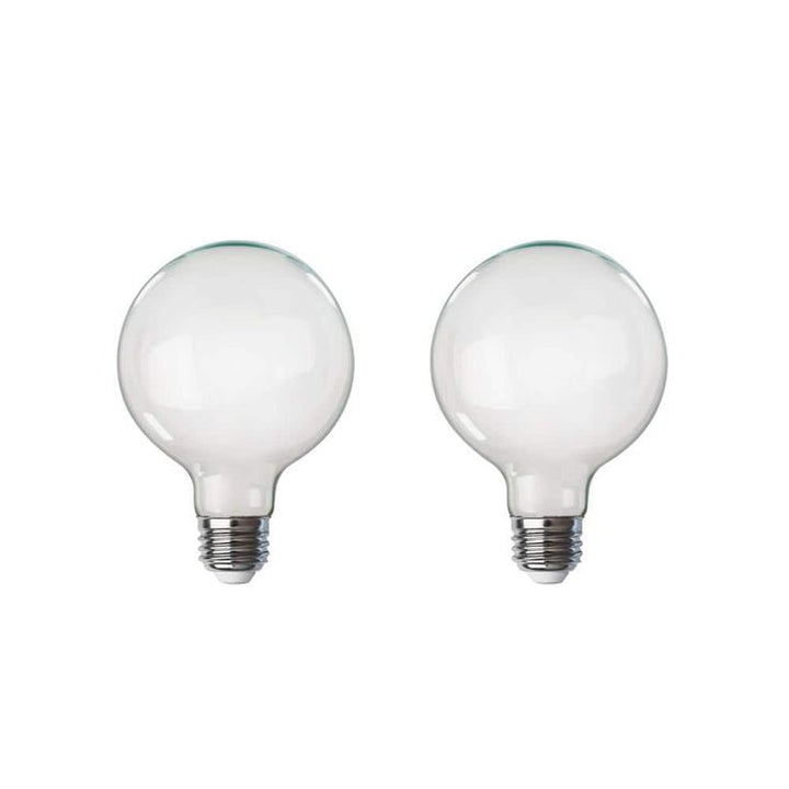 Feit Electric 100-Watt Equivalent G40 Dimmable LED White Glass Vintage Edison Light Bulb With Spiral Filament Soft White (2-Pack)