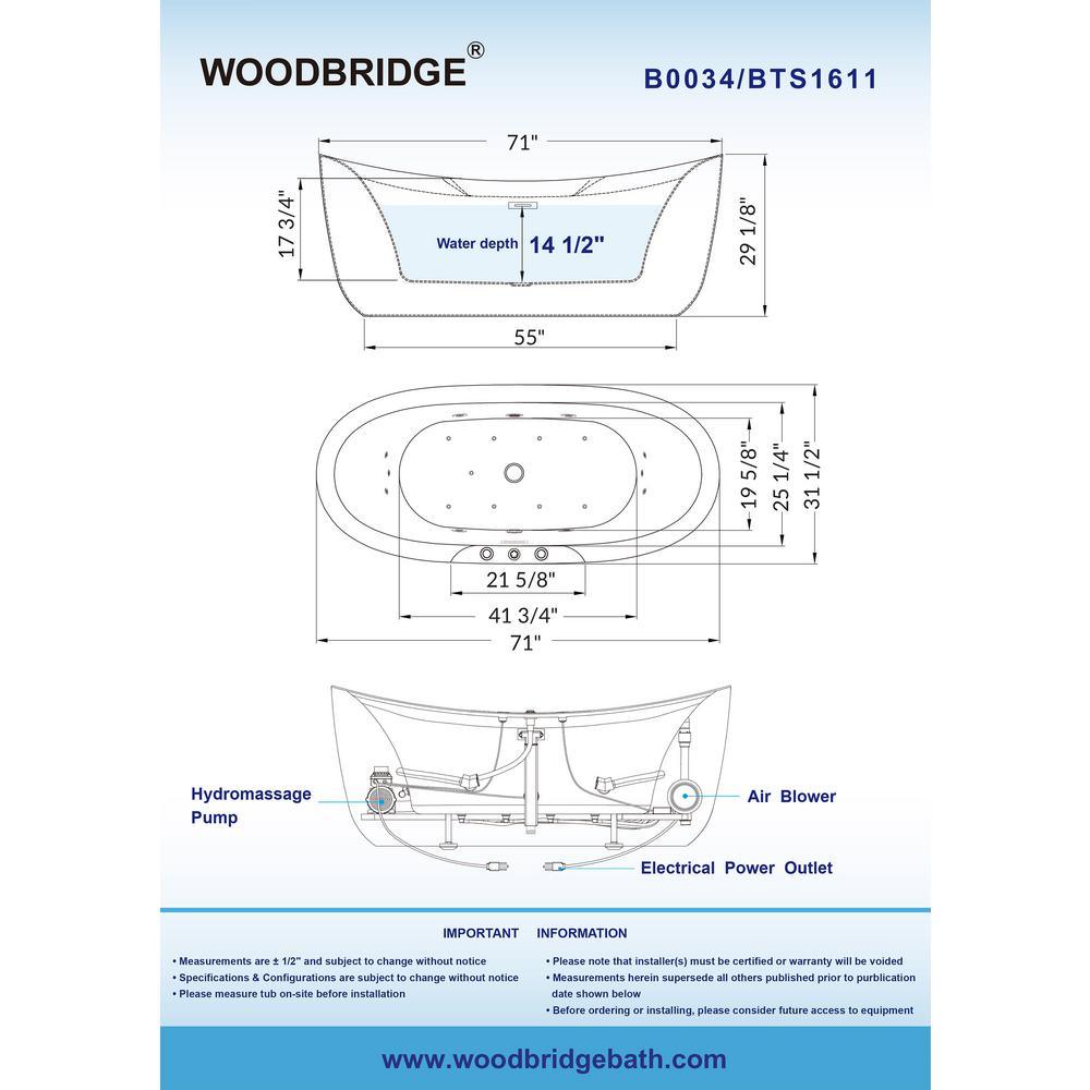 Venezia 71 in. Acrylic Freestanding Double Slipper Whirlpool and Air Bathtub with Drain and Overflow Included in White - Super Arbor