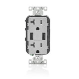 Decora 20 Amp 125-Volt Combination Duplex Outlet and USB Outlet, White - Super Arbor