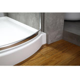 Maia 36 in. x 72.80 in. Semi-Frameless Sliding Corner Shower Door in Chrome with 36 in. x 36 in. Base in White - Super Arbor