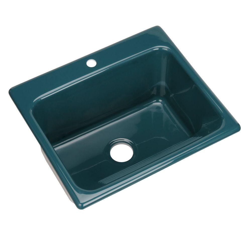 Kensington Drop-In Acrylic 25 in. 1-Hole Single Bowl Utility Sink in White - Super Arbor
