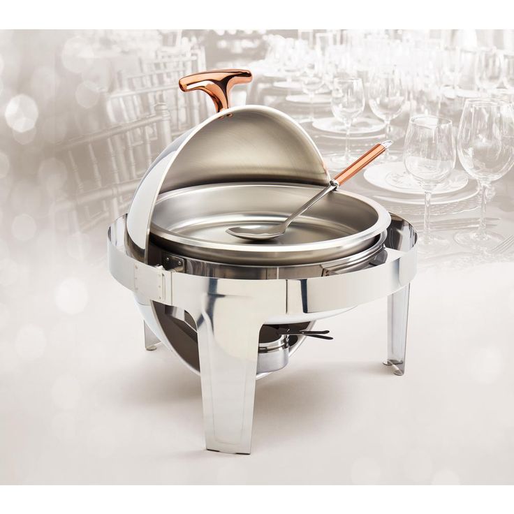 5PC 6.3 QT Roll Top Chafing Dish