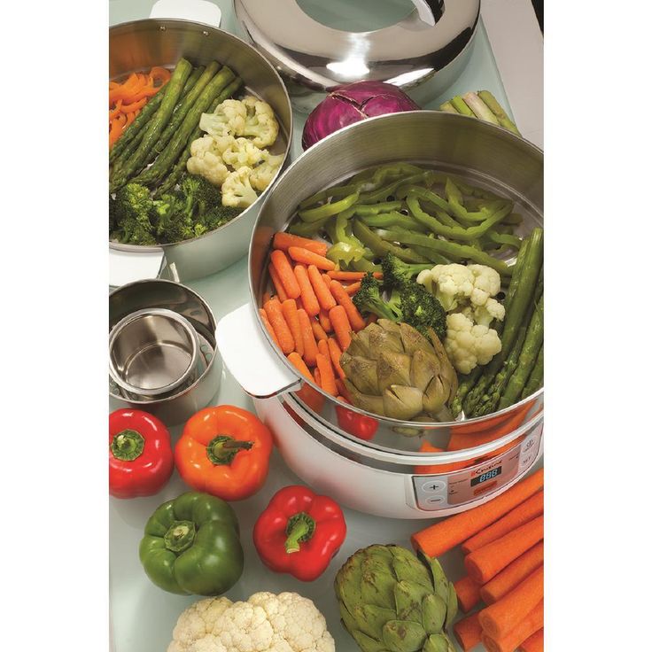 16.9 Qt. White Food Steamer and Rice Cooker with Built-In Timer