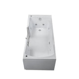 Laydown 72 in. Walk-in Whirlpool Bathtub in White with Left Hinged Middle Glass Door and 2 in. Left Drain - Super Arbor