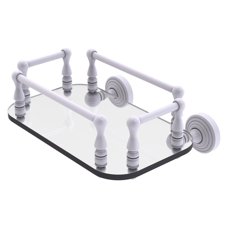 Allied Brass Waverly Place Collection Wall Mounted Glass Guest Towel Tray in Polished Chrome