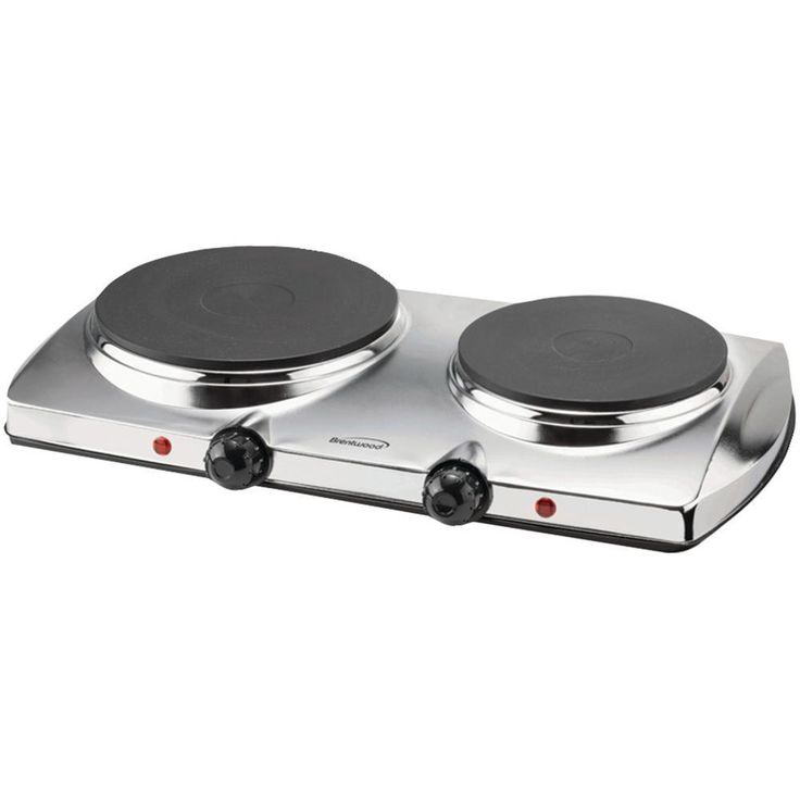 1440W 2-Burner 7.5 in. Silver Electric Hot Plate