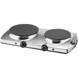 1440W 2-Burner 7.5 in. Silver Electric Hot Plate