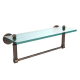 Dottingham 16 in. L  x 5 in. H  x 5 in. W  Clear Glass Vanity Bathroom Shelf with Towel Bar in Matte Black - Super Arbor