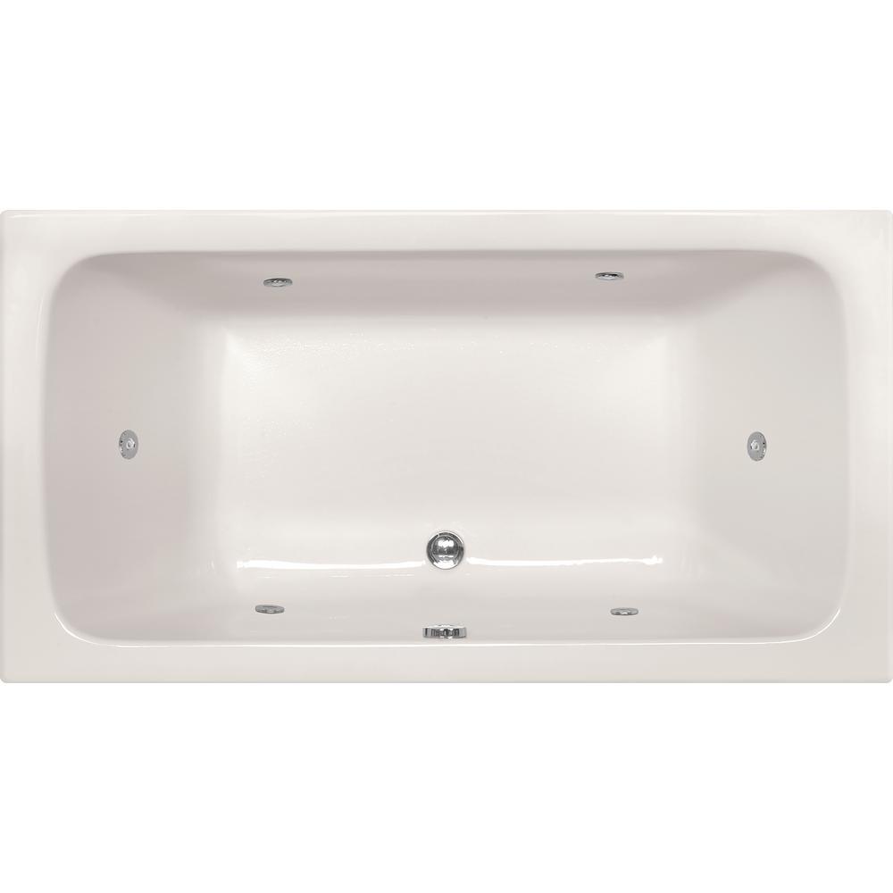 Kira 60 in. x 32 in. Rectangular Drop-in Air Bath Bathtub in White - Super Arbor
