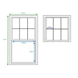RELIABILT 150 Series New Construction 35-1/2-in x 51-1/2-in x 3-1/4-in Jamb White Vinyl Low-e Argon Single Hung Window with Grids Half Screen Included
