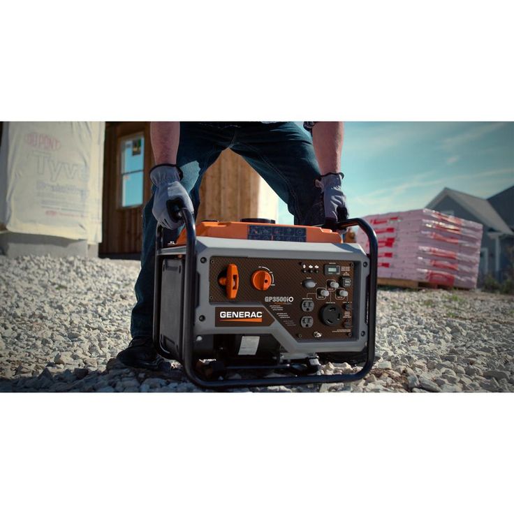 Generac GP3500iO 3500-Watt Gasoline Powered Recoil Start Inverter Generator with PowerRush Technology -Open Frame - 50 State/CSA